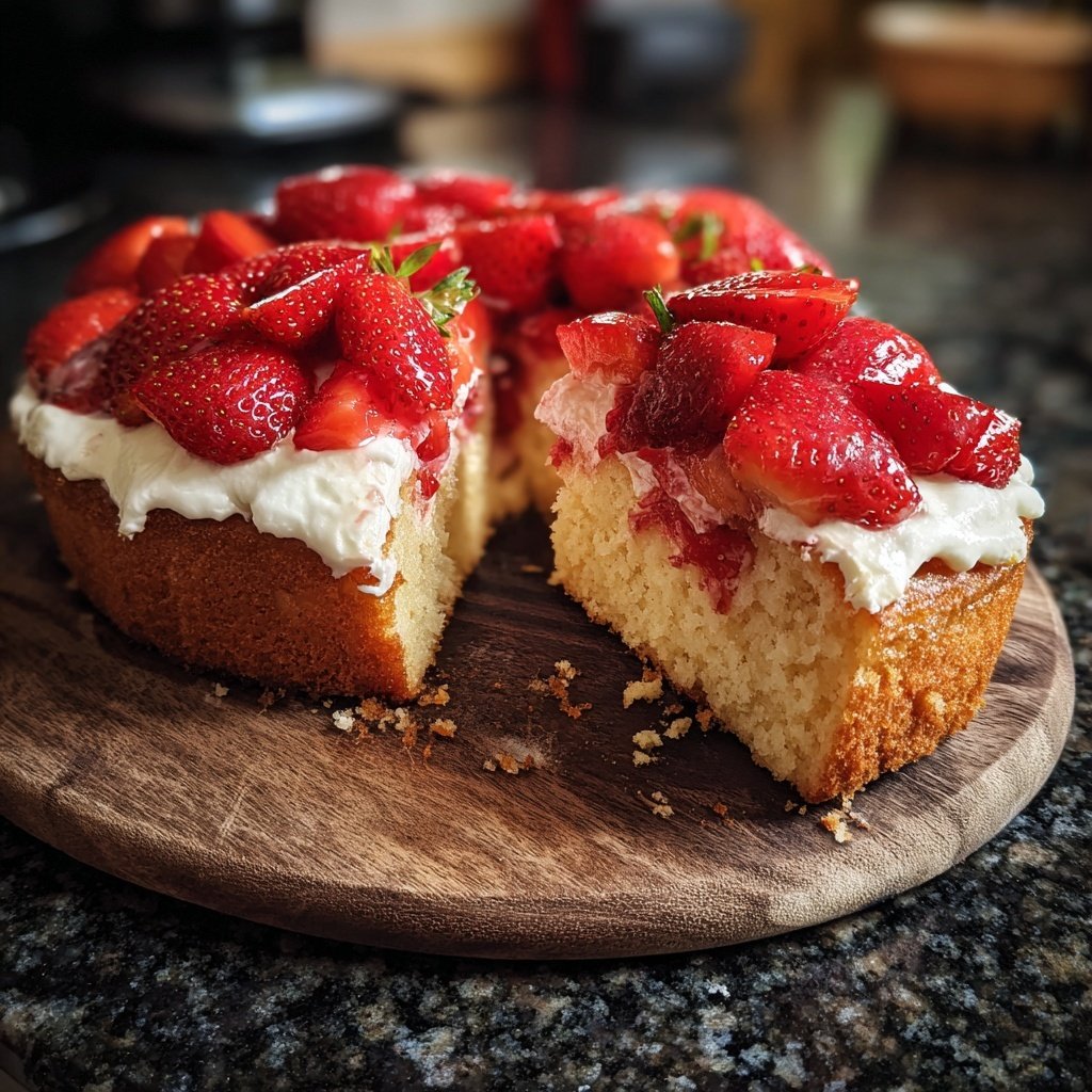 Saftiger Erdbeerkuchen Mit Quarkfüllung