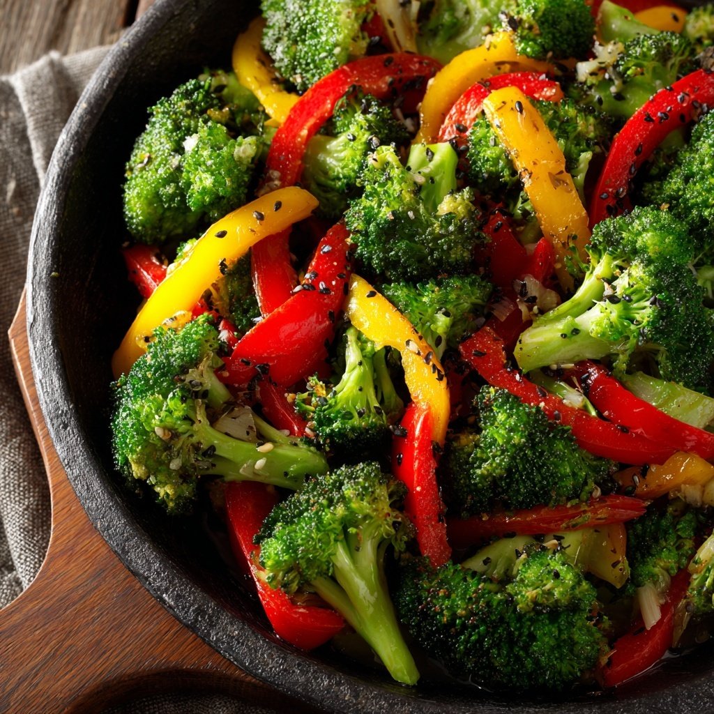 Brokkoli Pfanne Mit Sesam Öl