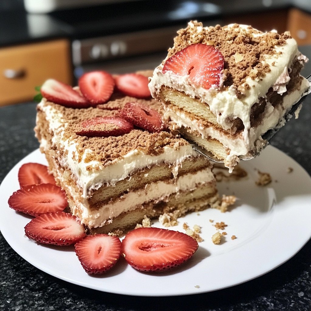 Erdbeer-Tiramisu ohne Alkohol