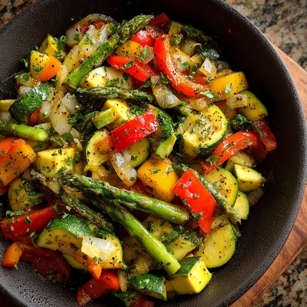 Kalorienarme Gemüsepfanne Mit Zucchini
